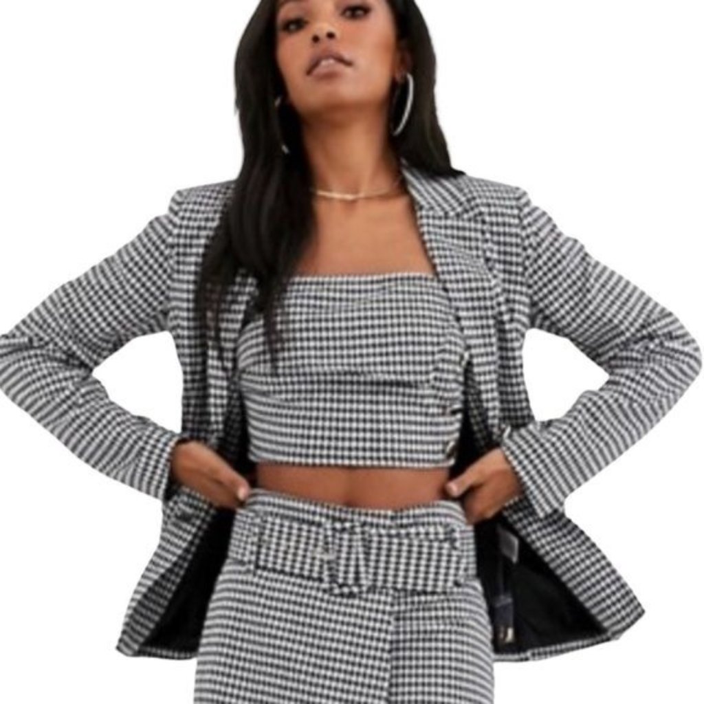 Asos 4th + Reckless Houndstooth Blazer Size 6 Nwt